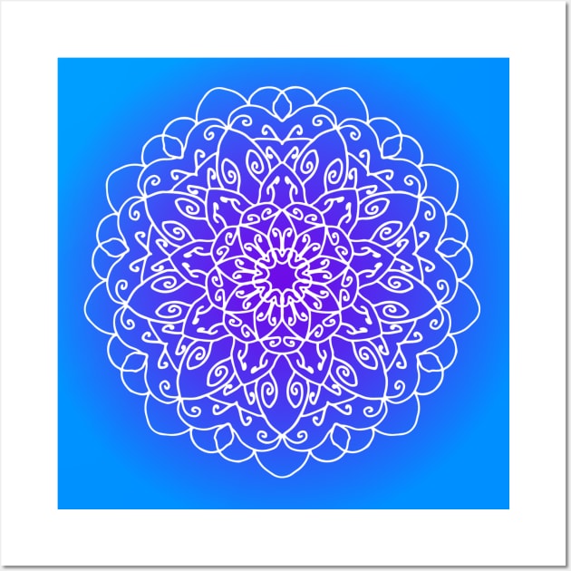 Amazing Blue And Purple Mandala Wall Art by zerouss